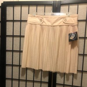 New With Tags Beige Pleated Mini Skirt by a’ Large Petite